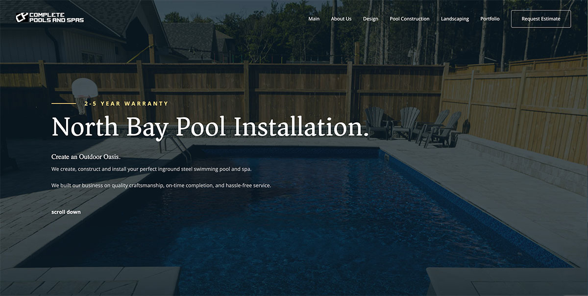 Complete Pools North Bay - Website